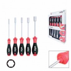 Wiha Softfinish® Hex Nut Driver Set - Round Blades - 5pcs - 01034